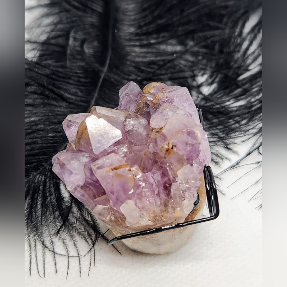 Adorable Genuine Amethyst Cluster Groot, Crystal Carving - Picture 3 of 6